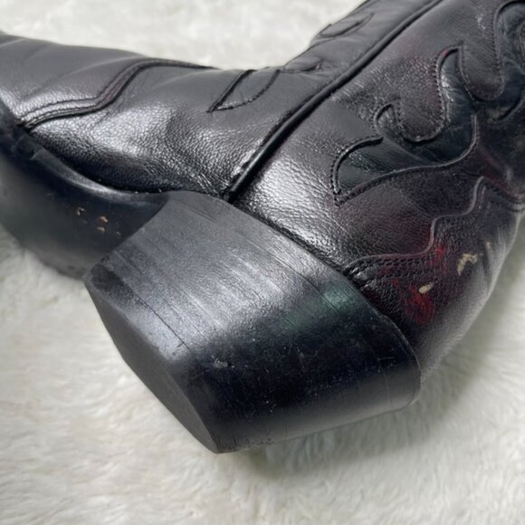 Black Jack Women's Brown Red Cowboy Leather Boots Size 7 - Picture 11 of 14